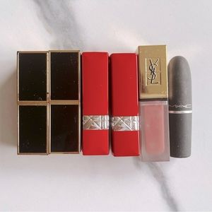 6 lipsticks with popular brands and colors with 9 brand new gifts